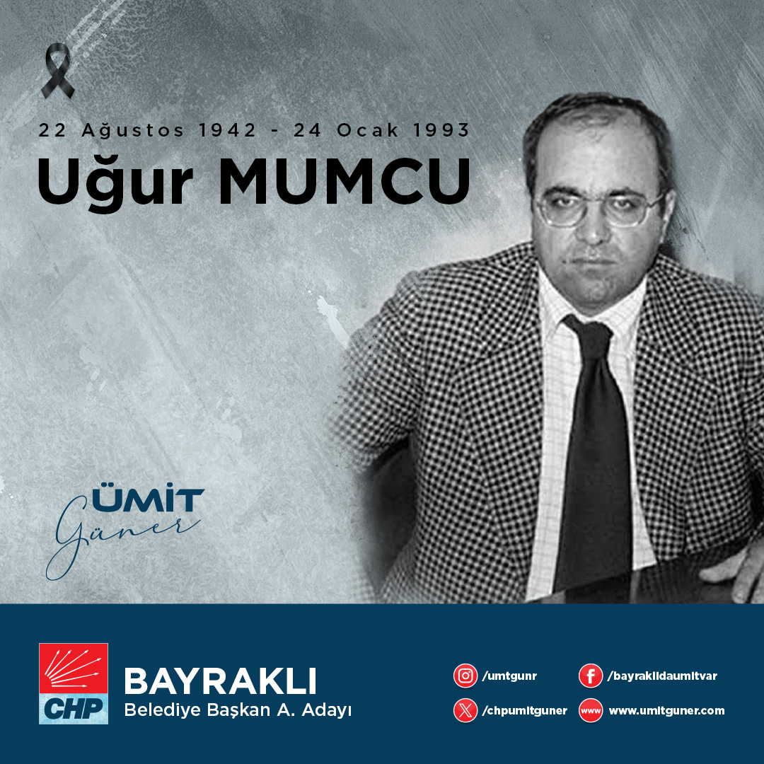 Vatansever gazeteci Uğur Mumcu'yu kaybedişimizin üzerinden geçen yıllara rağmen, onun cesaretini, özgürlük aşkını ve aydınlanma mücadelesini unutmuyoruz. Bugün, onun anısını sevgi ve saygıyla anıyor, fikirleriyle aydınlanan bir Türkiye için çabalarını hatırlıyoruz. #uğurmumcu #ümitgüner #bayraklıdaümitvar