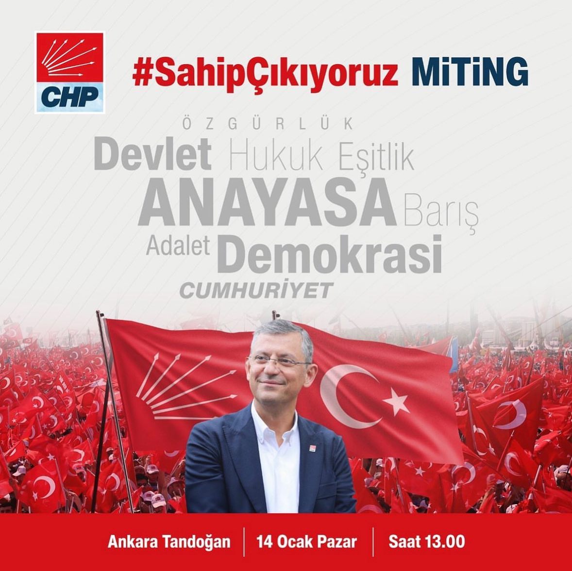 Tandoğan’da olacağız;Cumhuriyet için,Hukuk için,Demokrasi için,Barış için..@chp