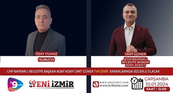  Bayraklı’mız için düşüncelerimizi anlatma fırsatı bulduk..Çalışan (ve çalışamayan bütün) Gazetecilerin Günü kutlu olsun..Bu fırsat için Sn. Özay Yılmaz’a ve @tv9izmir ekibine teşekkür ediyorum https://youtu.be/GQGySAJLh3c?si=BuMppePXdVJQo-_9#bayraklıdaümitvar